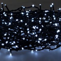 Zunanja Božično-novoletna LED veriga / 15m / 300 LED Hladno bela / 8 funkcij utripanja