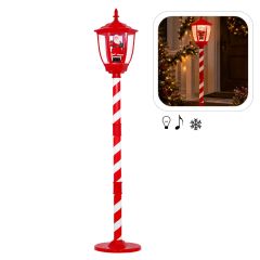 Božična LED lanterna na stojalu z Božičkom, glasbo in sneženjem, 150 cm