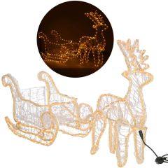 LED Jelenček s sanmi 312 led Toplo bela 150 cm  x 65 cm