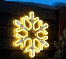 LED snežinka Ø30 cm – toplo & hladno bela svetloba z flash učinkom