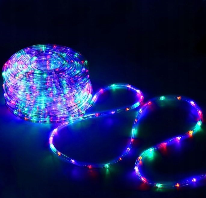 RGB božična osvetlitev Zunanja Božična LED cev / Novoletna LED cev / 10m / 220V / večbarvna RGB